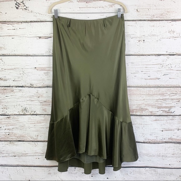 Lauren Ralph Lauren Dresses & Skirts - Lauren Ralph Lauren Green Silk Tulip Midi Skirt